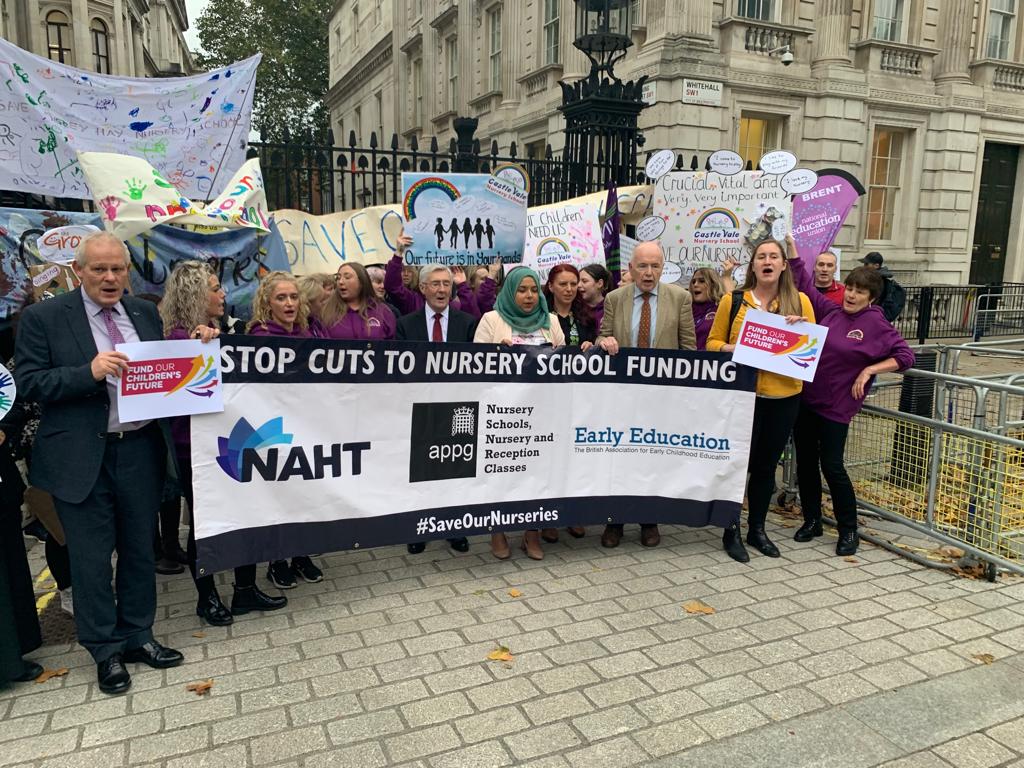 England's almost 400 Maintained Nursery Schools are the jewel in the crown of early years provision. The time has come for <a href="/RishiSunak/">Rishi Sunak</a> to give them the secure long term funding they deserve.

Thank you to the 2000 who came out today and who signed the letter. Gov't must listen