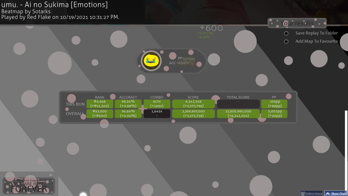 RedFlake_osu's tweet photo. 5000pp. Les go. https://t.co/IUIfsX4jwD
