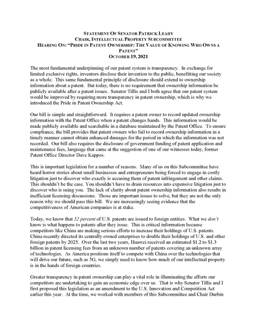 Image from Sen. Patrick Leahy (@SenatorLeahy)