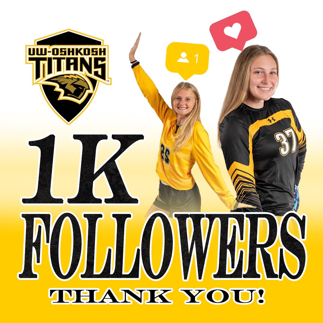 UWOWSoccer's tweet photo. 🚨 We have met a fantastic milestone of 1,000 followers for our Instagram! Thank you to all who are #InTheTeam! 💛🖤#UWOshkosh #UWO #D3Soccer #NCAASoccer https://t.co/AncneQqFGh