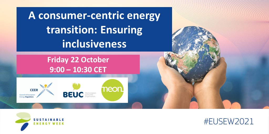 ⚡Join us this Friday at #EUSEW2021 to discuss how to ensure a more inclusive &amp; consumer-centric energy transition! Hear from NEON's President #JanuszGwiazdowski <a href="/Energy4Europe/">Energy4Europe 🇪🇺</a> and other experts. 
🗓️ 22 October 2021
⏰ 09:00-10:30 CET
Info&amp;registration 👉 eusew.eu/extended-progr…