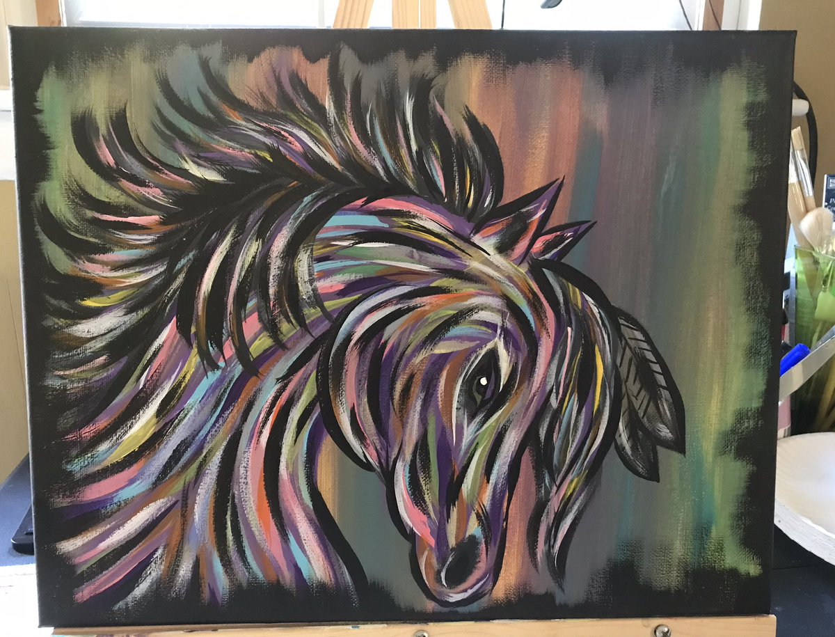 _scottclarke's tweet photo. Last class of the day, zoom acrylic painting! #artlife #teachingartist #annearundelcommunitycollege #professorscott😜 https://t.co/6Ud0yS5pOD