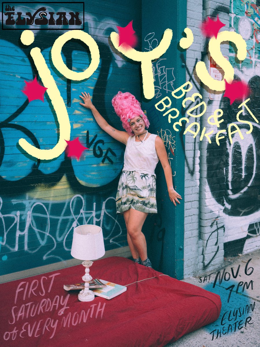 have a pillow mint ⓞⓡ ②
Joy's B&amp;B
ⁿᵉʷ ᵐᵒⁿᵗʰˡʸ ᵛᵃʳⁱᵉᵗʸ ˢʰᵒʷ <a href="/ElysianTheater/">The Elysian</a> 
🚨Sat/Nov/6th/7pm🚨 
<a href="/calebsaysthings/">Caleb Brown</a>  
<a href="/touchingcheeses/">Anna Seregina</a>+Kyle Mizono
@camirinfarmer 
<a href="/icarlykane/">Carly Kane</a>  
Bruce Bundy dances
Ian Sweet musics
Izzy Gerasole butlers
🐑 ⋆ 🎀  𝓉𝒾𝓍 𝒾𝓃 𝒷𝒾o🎀🐑