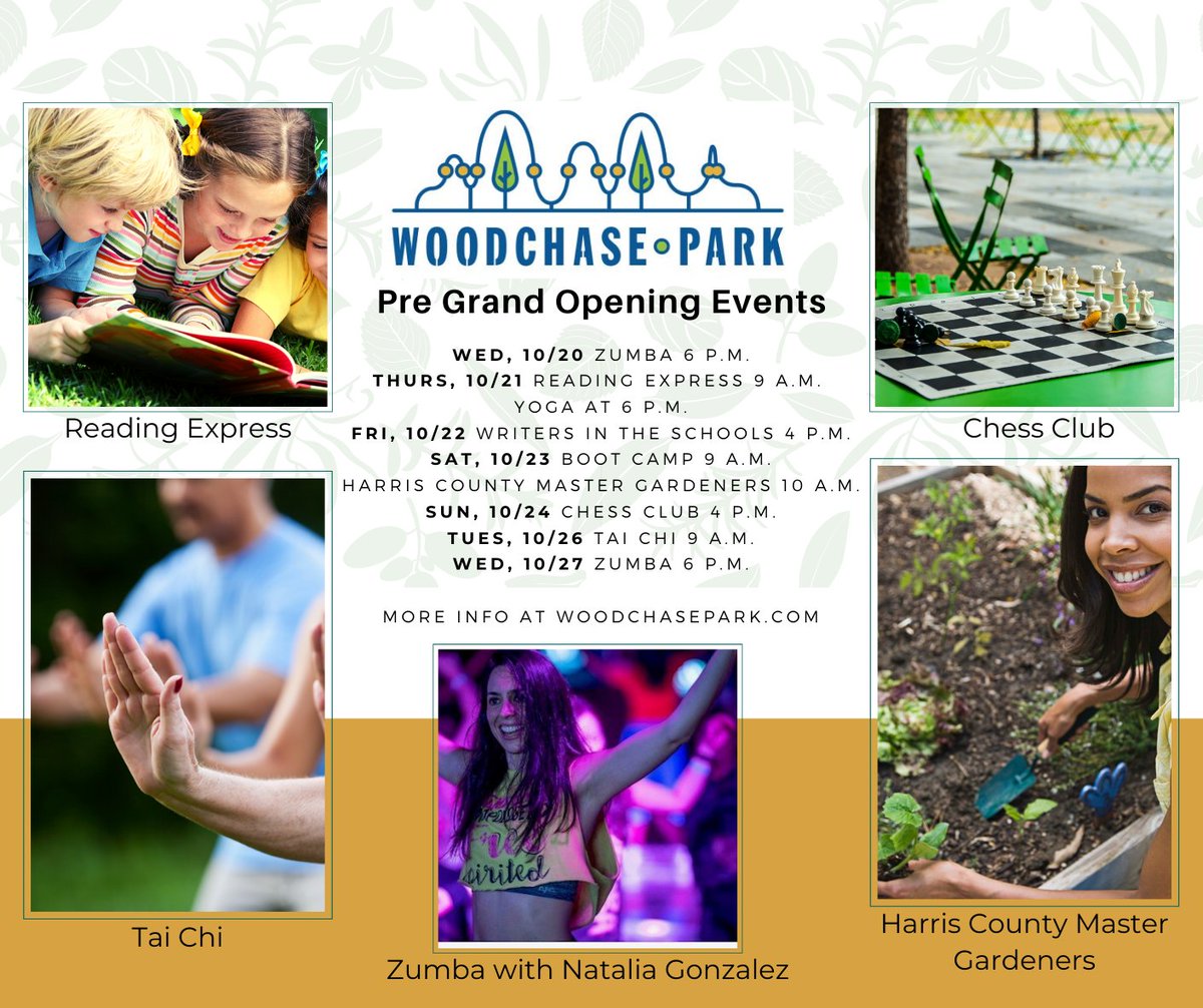 westchasehou's tweet photo. Ditch your Zoom &amp; activate your Zumba energy tomorrow at Woodchase Park - 6 p.m. Wed, 10/20! Natalia Gonzalez w/ Tropa Z Fitness will the class with laughter, fun and a high level of joy! 3951 Woodchase Dr. (at the end of Woodchase @ Westpark Dr) #Zumba https://t.co/kAnWxXiJ6q