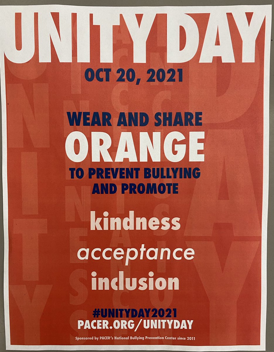 BestBuddies_SL's tweet photo. Tomorrow is Unity Day! Don’t forget to wear your 🎃 ORANGE 🎃to show unity for kindness, acceptance and inclusion! #UnityDay2021 #BullyingPreventionMonth #inclusion #kindness 🧡🧡🧡🧡🧡🧡 https://t.co/bYQbbuZwYg