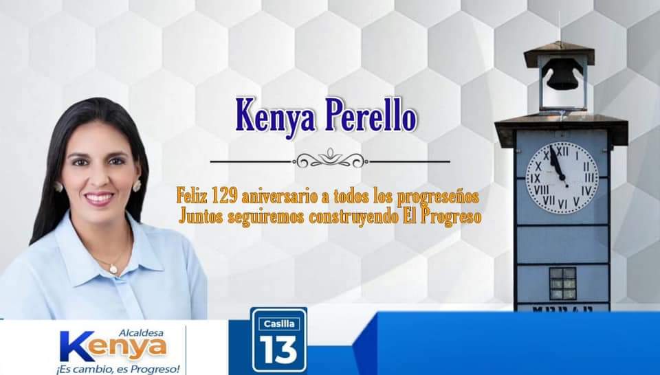 KeniaPerello's tweet photo. Celebremos nuestro 129 aniversario dándole un giro a nuestro municipio.
#KenyaEsCambio
#KenyaEsProgreso
#PapiPresidente https://t.co/ntt3MYxVra