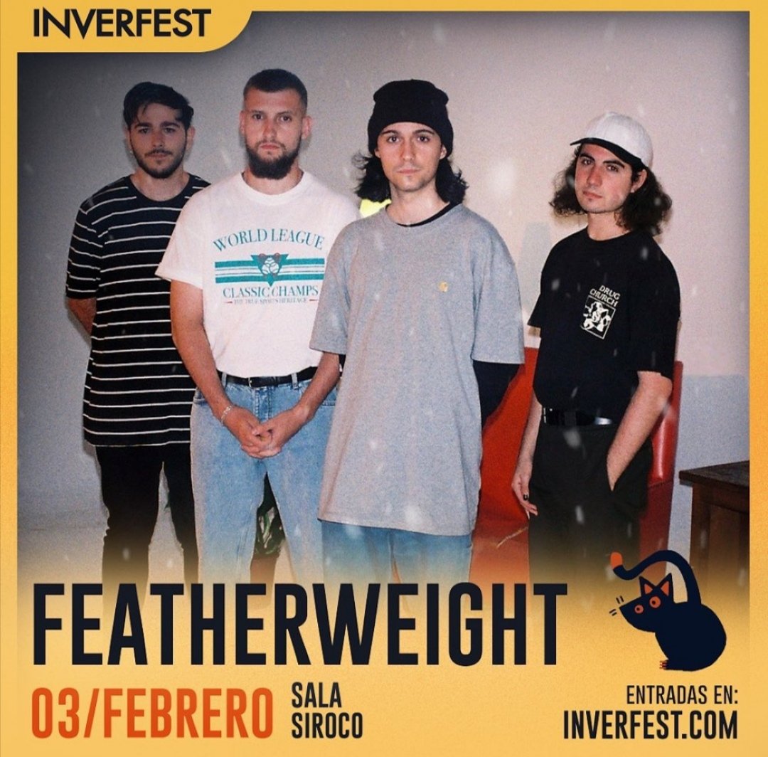 concisyfestis's tweet photo. Concierto de @FeatherweightSP el 3 de febrero en @SirocoSala dentro de la programación de @Inverfest https://t.co/gNSicI1ET6