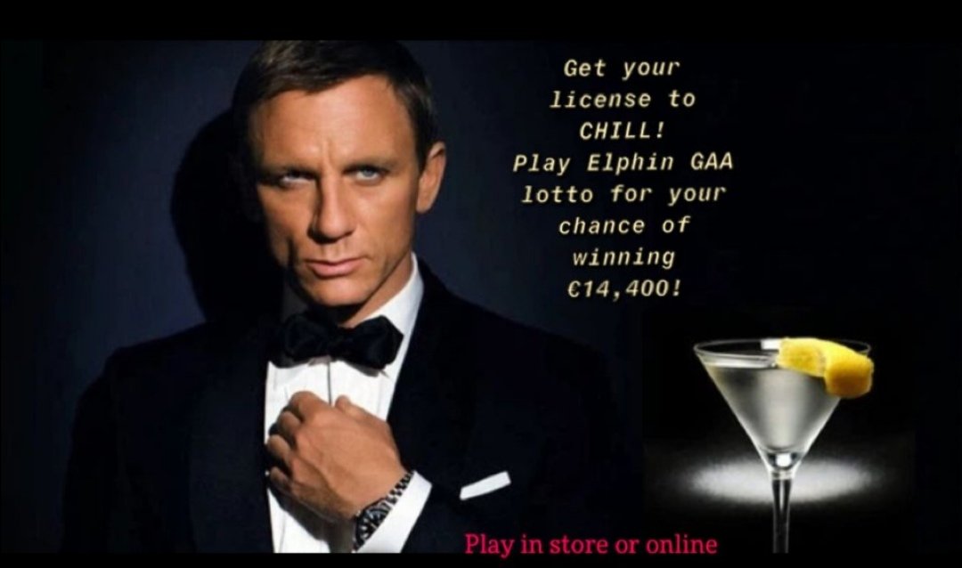 ElphinGAAClub's tweet photo. Shaken not stirred ✔️ played not played  ✔️ Now there's a Jackpot to die for 👌

🟠 1️⃣4️⃣4️⃣0️⃣0️⃣ ⚫

#clublotto #lotto #winwin #elphingaa 

https://t.co/jKlWvbct2l https://t.co/bkrsMGyADX