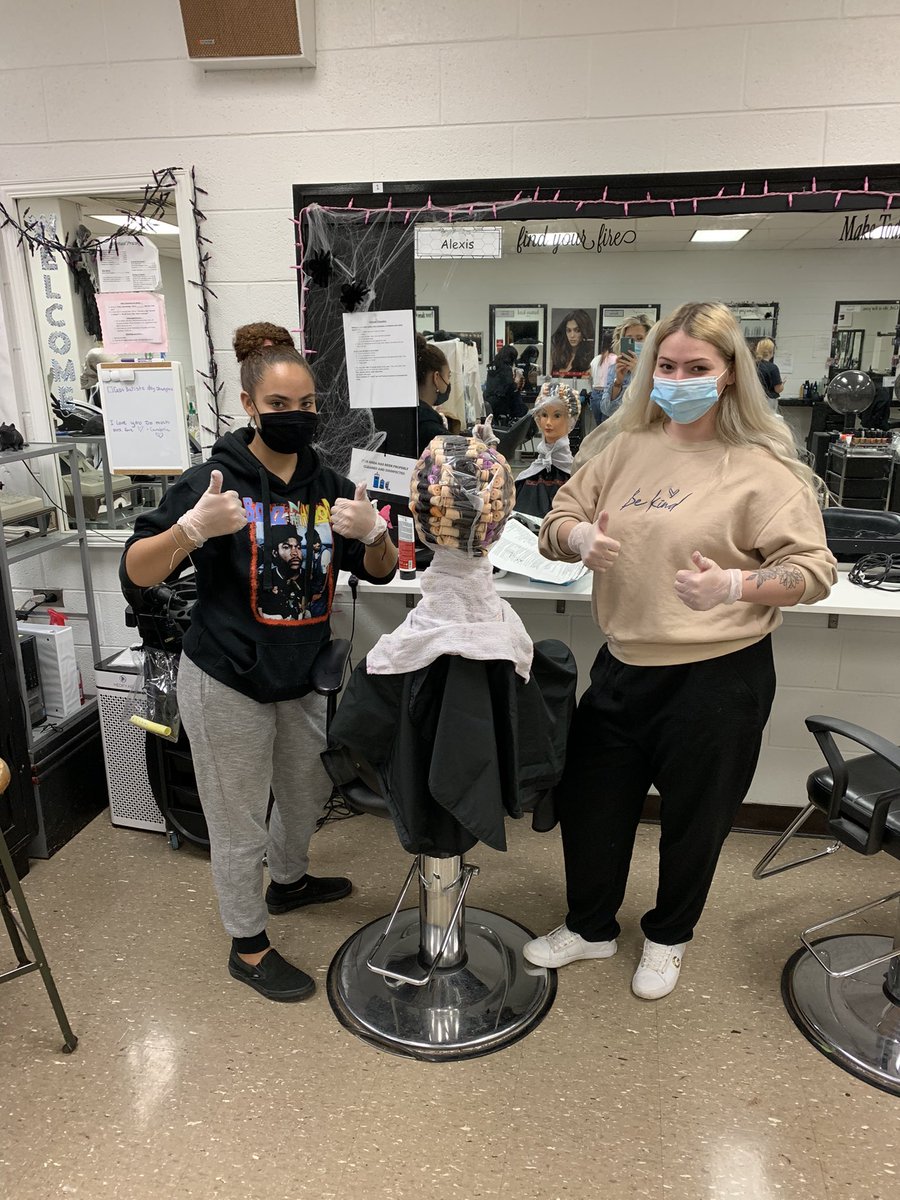 Fore_CHSCosmo's tweet photo. Some perming and nail terminology scavenger hunt/matching game today at CHS Cosmetology 😁 it was a very fun day! @CHSBlueDemons @mcps_va @MarkRHusband https://t.co/wR3Y9PdVw8