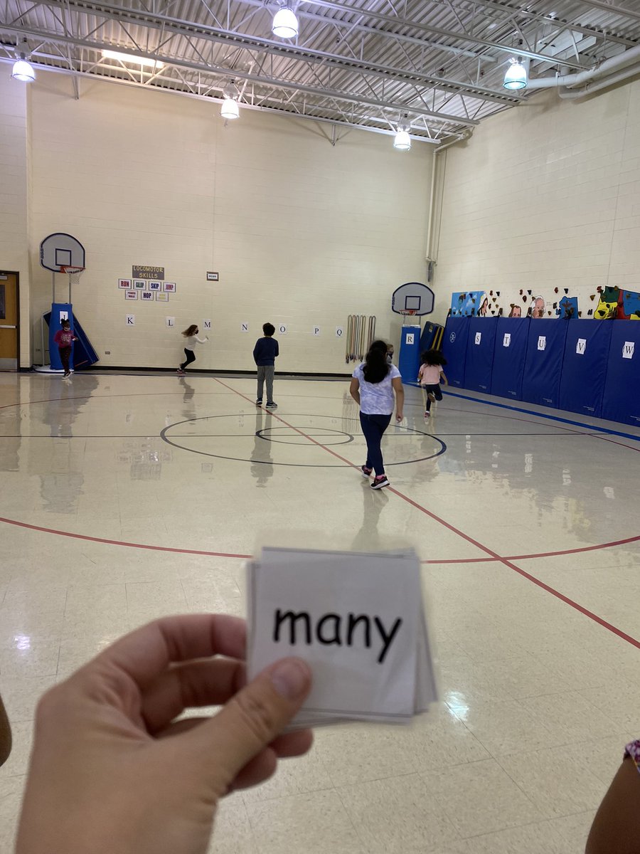 1st &amp; 2nd graders played Alphabet Fitness to start their week in P.E. They took turns with a partner and jogged around the gym identifying letters and spelling commonly used words to build their cardiovascular endurance!