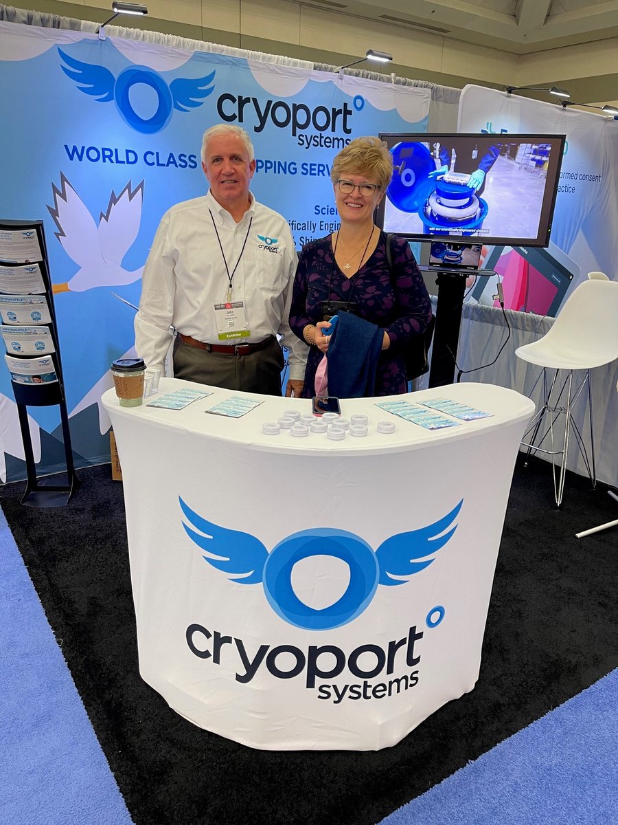 myCryoStork's tweet photo. Thank you for everyone that has stopped by our booth so far at #ASRM2021, including respected voices in the community David Sable, Dr. Amy Sparks from the University of Iowa, and the team at @BostonIVF. https://t.co/9pRX74X4Z8