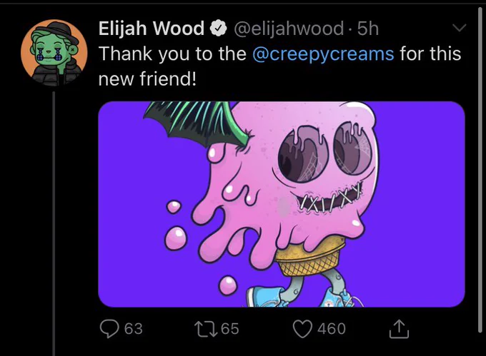 Elijah Wood buying NFTs and not realizing his followers are making fun of him 