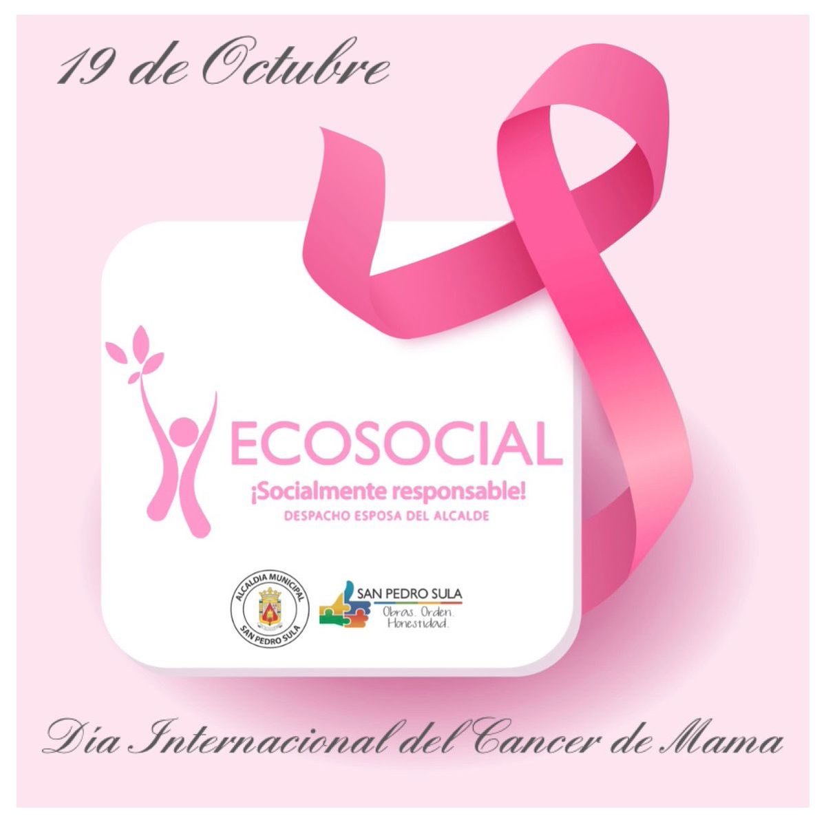 EcosocialMSPS's tweet photo. Nos unimos a celebrar el “Dia Internacional de la Lucha Contra el Cancer de Mama” 🎀
Para sensibilizar y concienciar a todas las mujeres sampedranas, sobre importancia de realizarse un examen de mama regularmente, con la finalidad de detectar a tiempo cualquier signo o anomalía. https://t.co/OJo6ApbFga