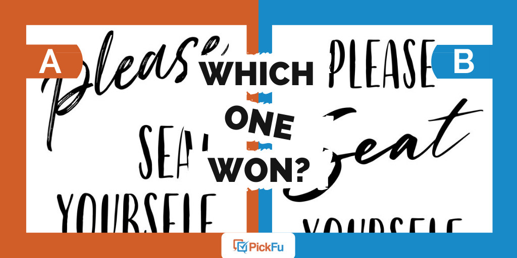 PickFu's tweet photo. The smallest #design details can make a customer feel relaxed — or the opposite. That's what one PickFu user found after polling 50 people to see which of four #SignageDesigns they prefer. Which one do you think won? https://t.co/7r2vfHMZe0 https://t.co/KMZFL318Rt