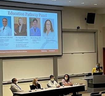 AmberDeptola's tweet photo. Learned a ton today talking #MedEd careers with @WUSTLmed M1s through the EXPLORE Program. Panelists @abbyWUim @AagaardEva @RenalRhapsody & Awad offered so much great advice.
🎙️careers aren't linear
🎙️it's a GREAT time to be a medical educator
🎙️get connected & find mentors! https://t.co/TLkuAO552I