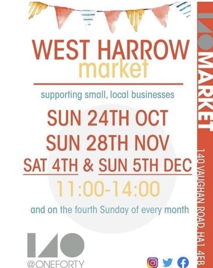 oneforty_harrow's tweet photo. Market time !
Sunday 24th Oct - it’s going to be great.
Look forward to seeing you
#westharrowmarket
#140harrow https://t.co/fhGXg545iP
