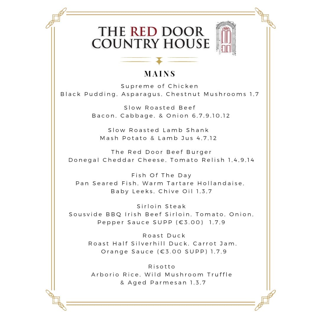 TheRedDoorFahan's tweet photo. Join us for our new Autumn Menu 
2 Course's €26.95
3 Course's €33.95

Served on Thursday's &amp; Friday's 

#foodie
#countryhouse
#instafood
#donegalfood
#inishowen
#foodlove
#Greatdeal
#weekdaydining
#freshproduce 
#localproduce
#greeneggbarbecue https://t.co/sQmKPnfsbP