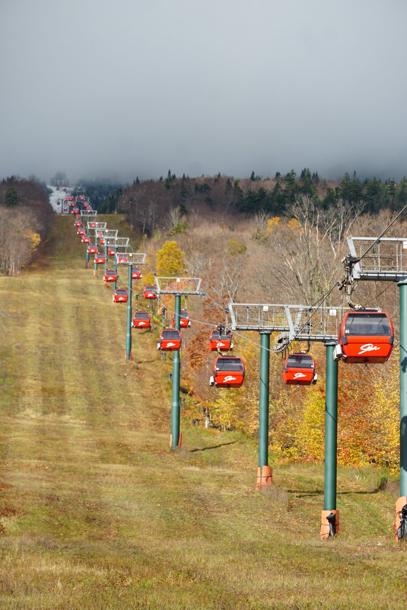 gostowe's tweet photo. A little #snoliage today to get us excited for the upcoming winter season—opening day is just a month away! Who's #Stoweked?🍁❄️#fallintostowe #winterinstowe #gostowe #fallinvt #smugglersnotch #mtmansfield #stowefoliage #stowescenes #thisisvt https://t.co/a8qrxzD5yi