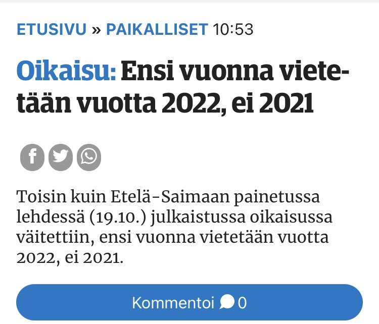 Aikaansa seuraava media! 🤓
<a href="/ESaimaa/">Etelä-Saimaa</a> 
#aikarientää
#2022