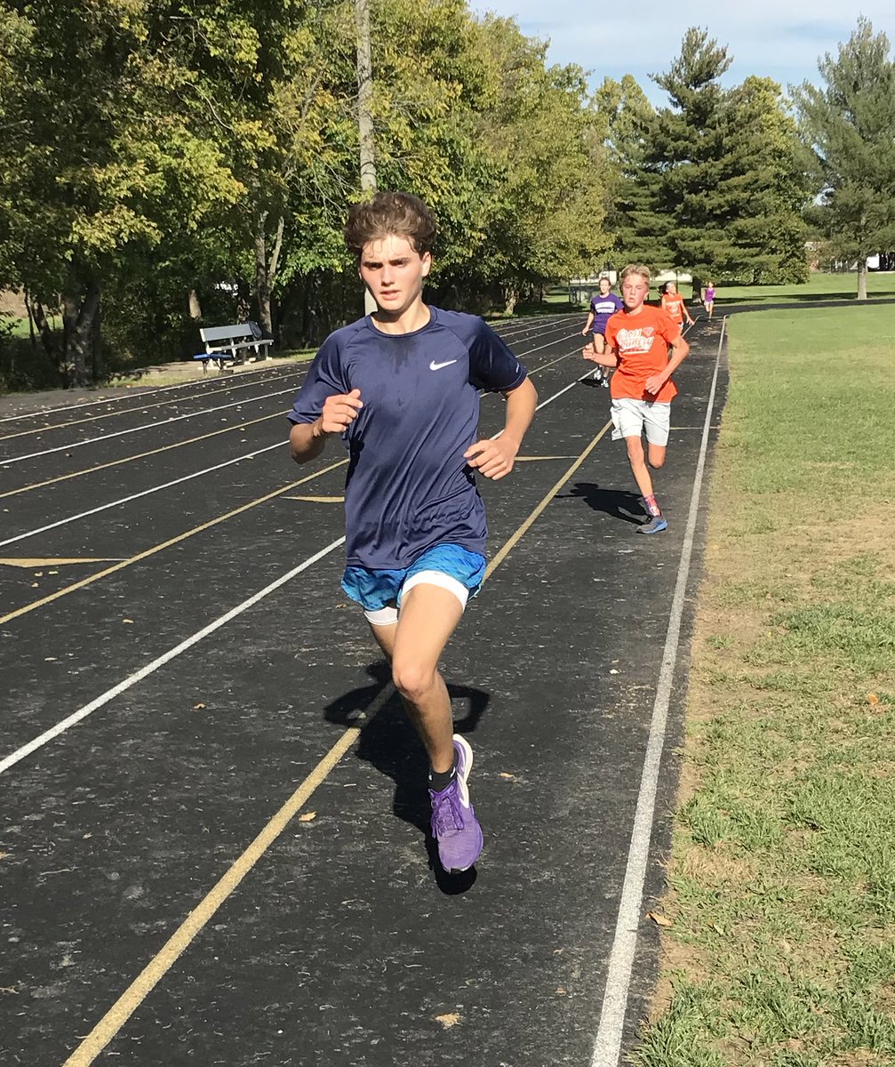 Adam_Dennis05's tweet photo. Cooper and Claire had a great workout today in prep for the Brown County Semi-State this Saturday. Supported by many of their teammates #SCXC https://t.co/Y6eVT2BNhg