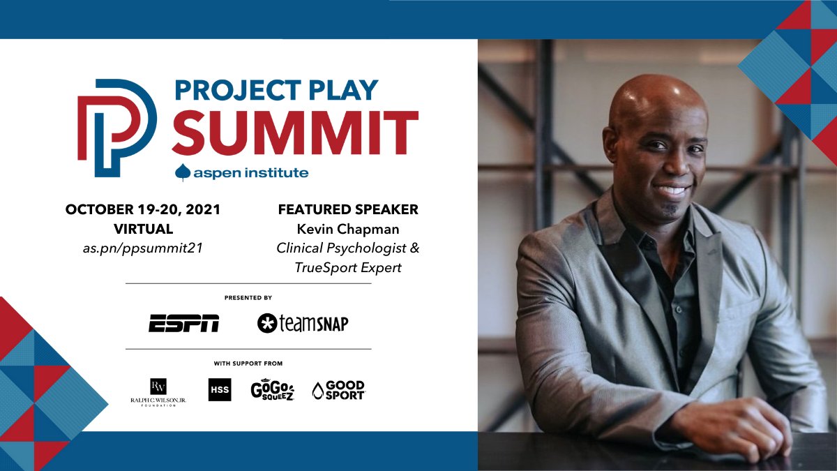 TrueSport's tweet photo. How can coaches help kids with mental health challenges? Join #TrueSportExpert Dr. Kevin Chapman @drkchap on Oct. 20 (3:30 pm EDT) at @AspenInstSports #ProjectPlay Summit 2021 for this discussion. Learn more and register: https://t.co/Me6VzuI5pm https://t.co/2EmXzCR20X