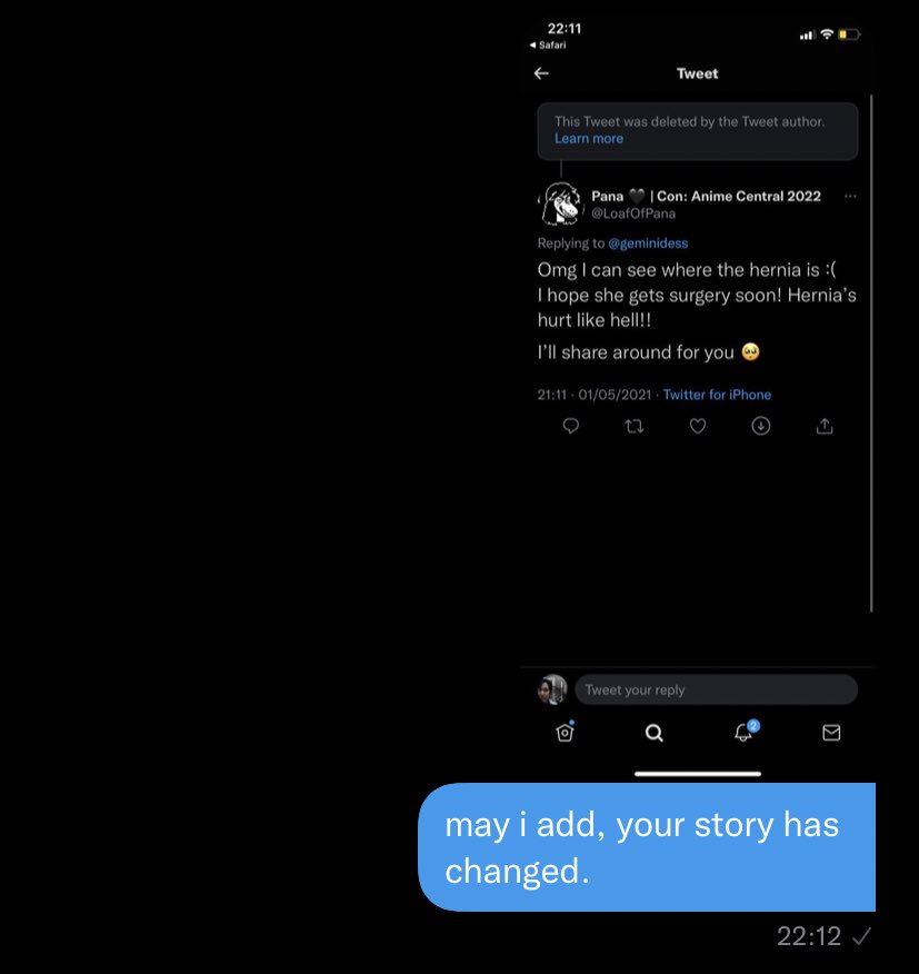 soapotd's tweet photo. Fellow OTD accounts, you might get a DM from a person called "geminidess" asking for help.
This is a scam. Do not, under any circumstances, retweet.
This person has asked for help multiple times already and deleted any evidence of their changing story.
Be careful. https://t.co/AImvtHFg4i
