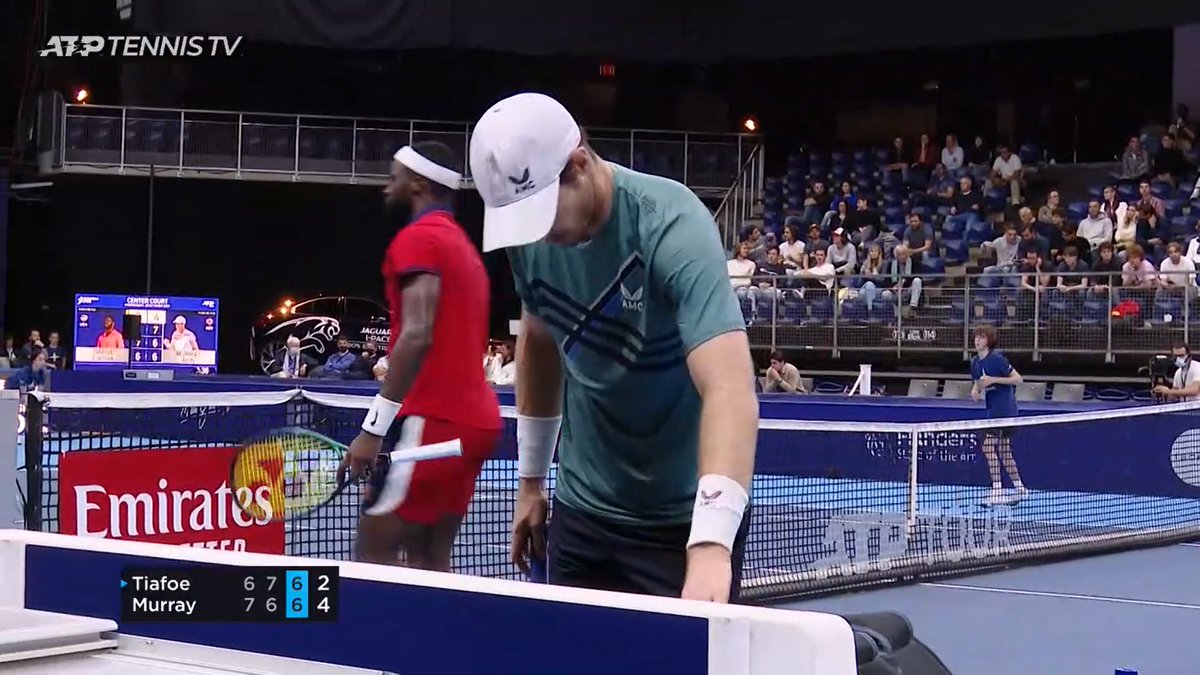 Murray up 4-2* in the breaker at the change of ends. It's already painfully evident who the winner will be: (Diego Schwartzman, who awaits the winner)