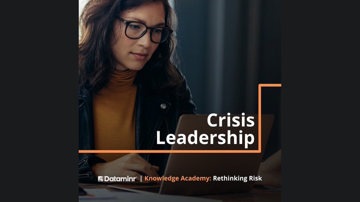 Dataminr's tweet photo. What does it take to guide an organization through a crisis, not just so that it survives but that it thrives? Watch episode two of our #RethinkingRisk Knowledge Academy series featuring Dr. Sandra Bell to learn more about effective crisis leadership. https://t.co/AXjTxBIqez https://t.co/tYHv5q4SW7