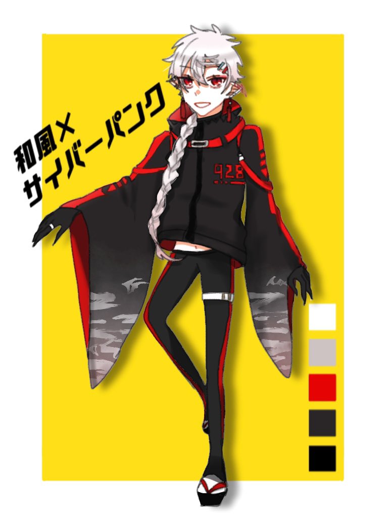 和風 サイバーパンクコーデにしてみました あんまり和風感ないかも 葛葉 蓧 しの のイラスト