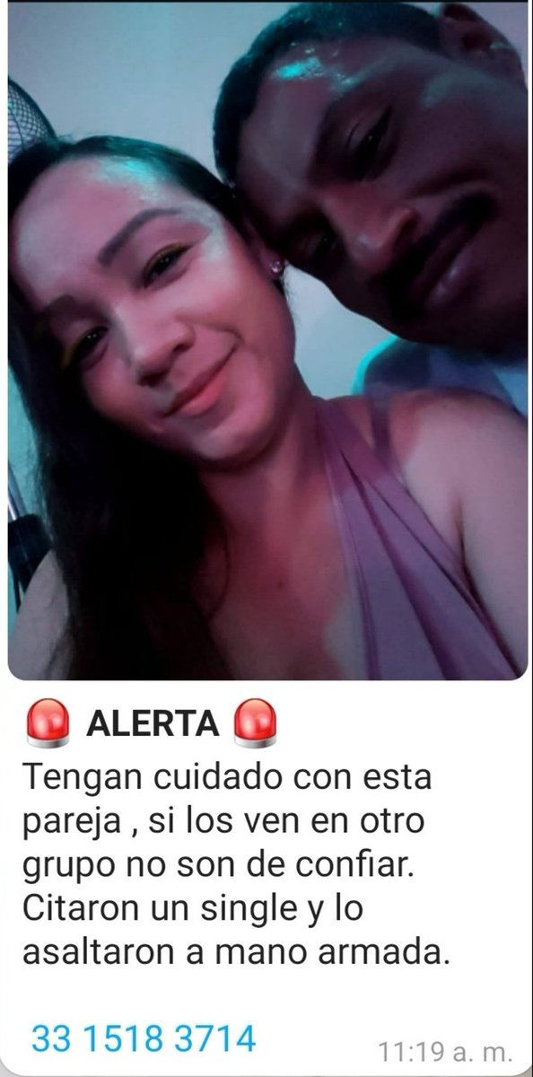 Para que tengan cuidado tanto como las parejas y los singles, Esta pareja el día de ayer asalto a mano armada a un single que citaron para un supuesto trío