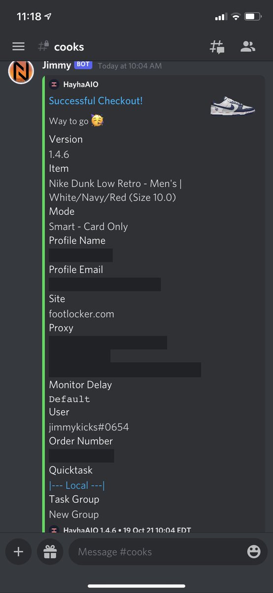 Jimmykicks718's tweet photo. Came through clutch. B: @HayhaBots P: @SandProxies CG:@northfieldkicks https://t.co/CanH6tXb9x