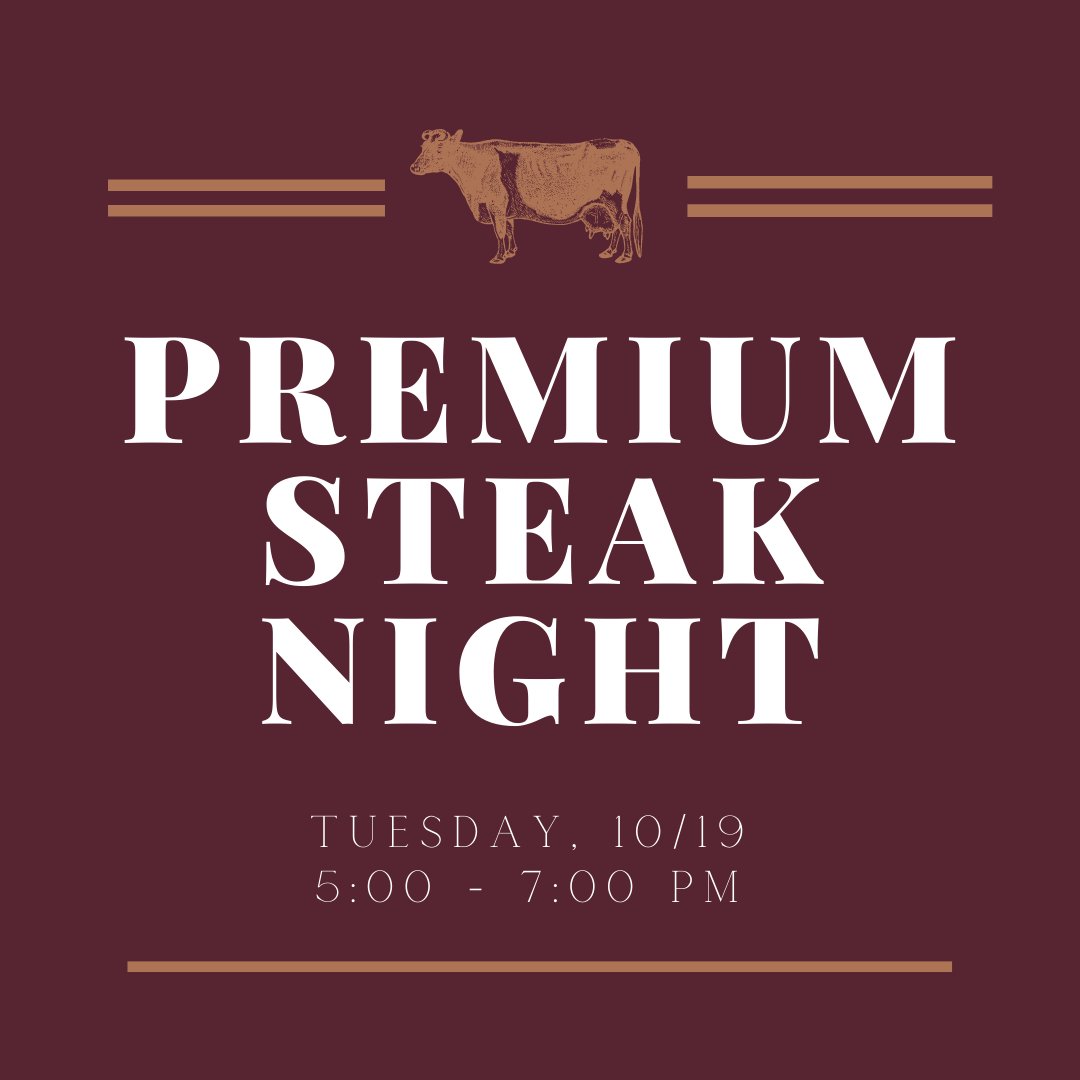 ClaflinDining's tweet photo. Enjoy Premium Steak Night with us in The Claflin Dining Center TONIGHT from 5-7:30 PM! Students will receive one ticket for one plate from the Entre station. All other options/stations in the dining center will be all-you-care-to-eat. We hope to CU there. 
.
.
.
#swipeformore https://t.co/vyVTsMwwcJ