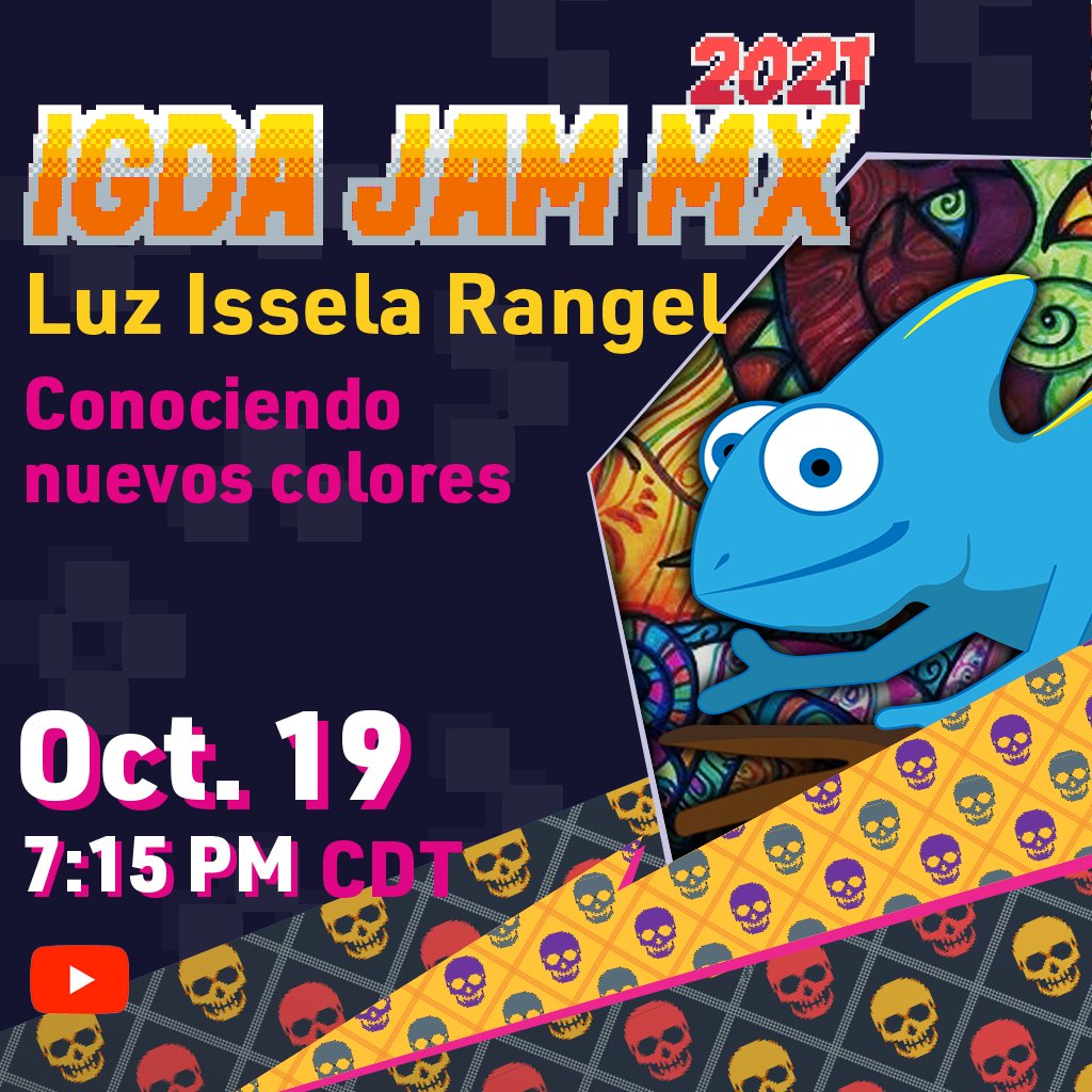 igda_mx's tweet photo. Hoy te invito GRATIS  a una conferencia llamada "Conociendo nuevos colores", a las 7:15pm. 

Aprende, diviértete y haz preguntas en el en vivo de hoy!

Accede en este link:
👉 https://t.co/vCJoE2LQ6R

#IGDAMexico #IGDAJamMx2021 #DEVHR https://t.co/L5HZeFyh8T