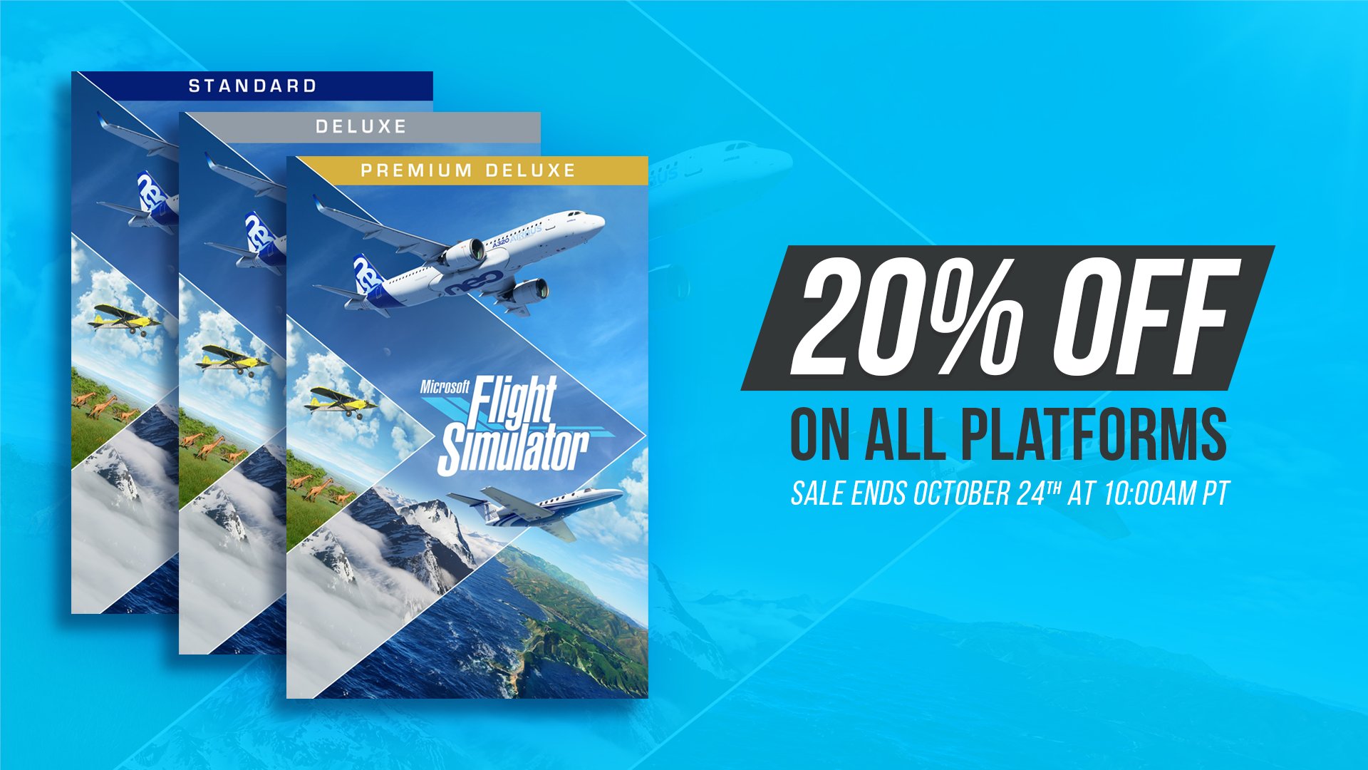 Microsoft Flight Simulator on Twitter: "We are celebrating our upcoming  GOTY Edition and Reno Air Races Expansion by offering a sale on Standard,  Deluxe, and Premium Deluxe Editions of #MicrosoftFlightSimulator. Sale runs