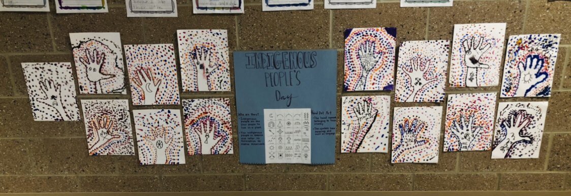 NehaAhmad__'s tweet photo. Last week, my first graders learned about Indigenous People's Day. We made hand dot art and dreamcatchers while learning about their significance. They were fascinated! ❤️ https://t.co/FIh5v8rXMb