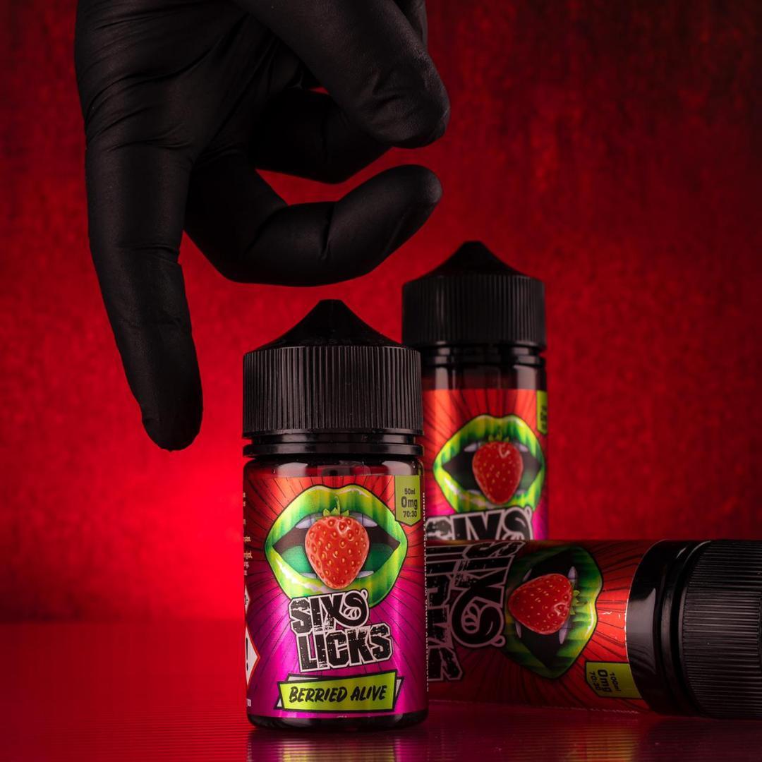 Berried alive <a href="/SixLicksUK/">Six Licks</a>
Luscious sweet strawberry paired with watermelon and juicy exotic guava.
Award winning brand 
Photo credits @JammyVaping 
#sixlicks #sixlickseliquid