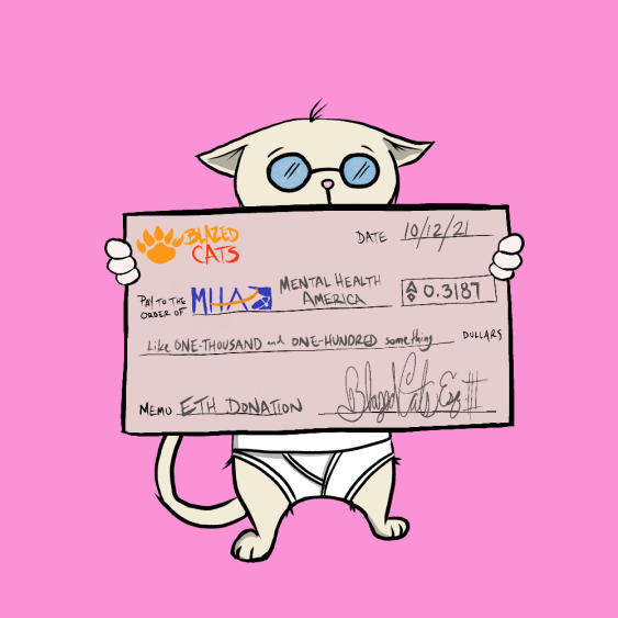 BlazedCats's tweet photo. Your daily reminder that we have donated over $300k to @MentalHealthAm
#BlazedChecks #EndlessUtility #AutomatedDonations https://t.co/rTOXfkqkgy