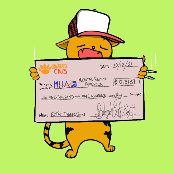 BlazedCats's tweet photo. Your daily reminder that we have donated over $300k to @MentalHealthAm
#BlazedChecks #EndlessUtility #AutomatedDonations https://t.co/nGKrcG8VSt