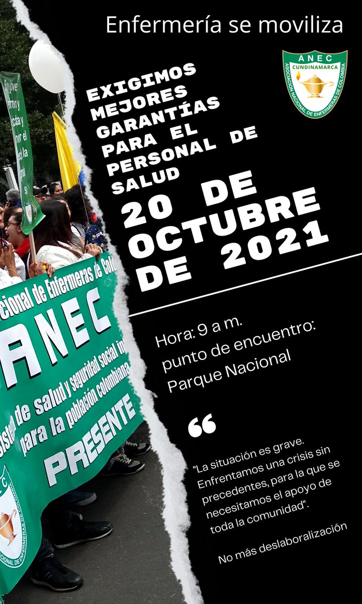 ANECCundimarca's tweet photo. Todo el personal de salud se moviliza
#UnidosSomosMasFuertes
#RatificaciónConvenio149OIT
#NoMasOPS https://t.co/6rzqOEYhdr