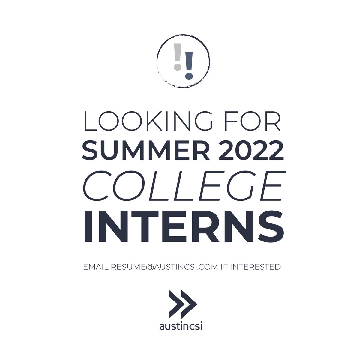 AustinCSI's tweet photo. We are looking for YOU!
Send over your resumes and join our amazing team at AustinCSI ‼️
#consulting #consultant #teambuilding #internship #internshipprogram #internshipopportunity #culture #consultantlife #lifeataustincsi #austincsi #family https://t.co/oZzs1u8YE6