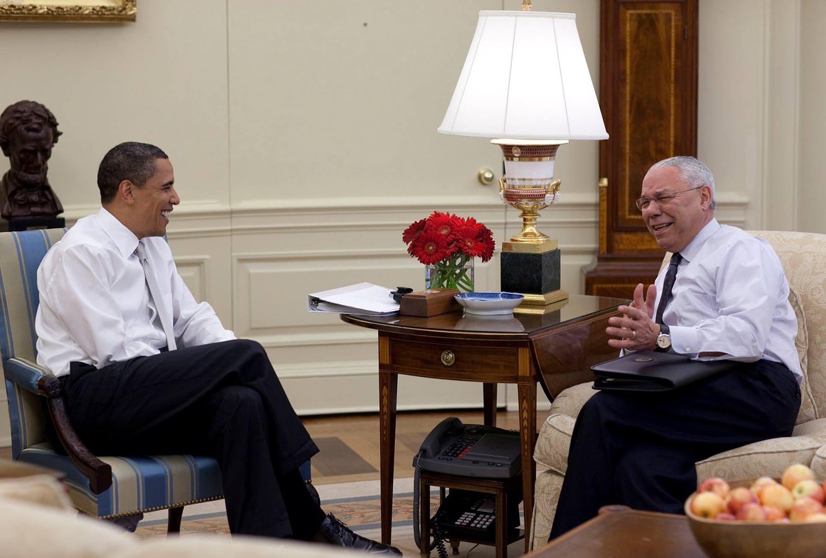 AuthorJoeNBrown's tweet photo. #PresidentObama:
“General #ColinPowell described himself as ‘first and foremost a problem-solver’. But #Colin_Powell was far more than that.
He was an exemplary soldier and patriot. Security Advisor, chairman of the Joint Chiefs of Staff, and Secretary of State”. #ColinPowellRIP https://t.co/P4fViTLDuJ