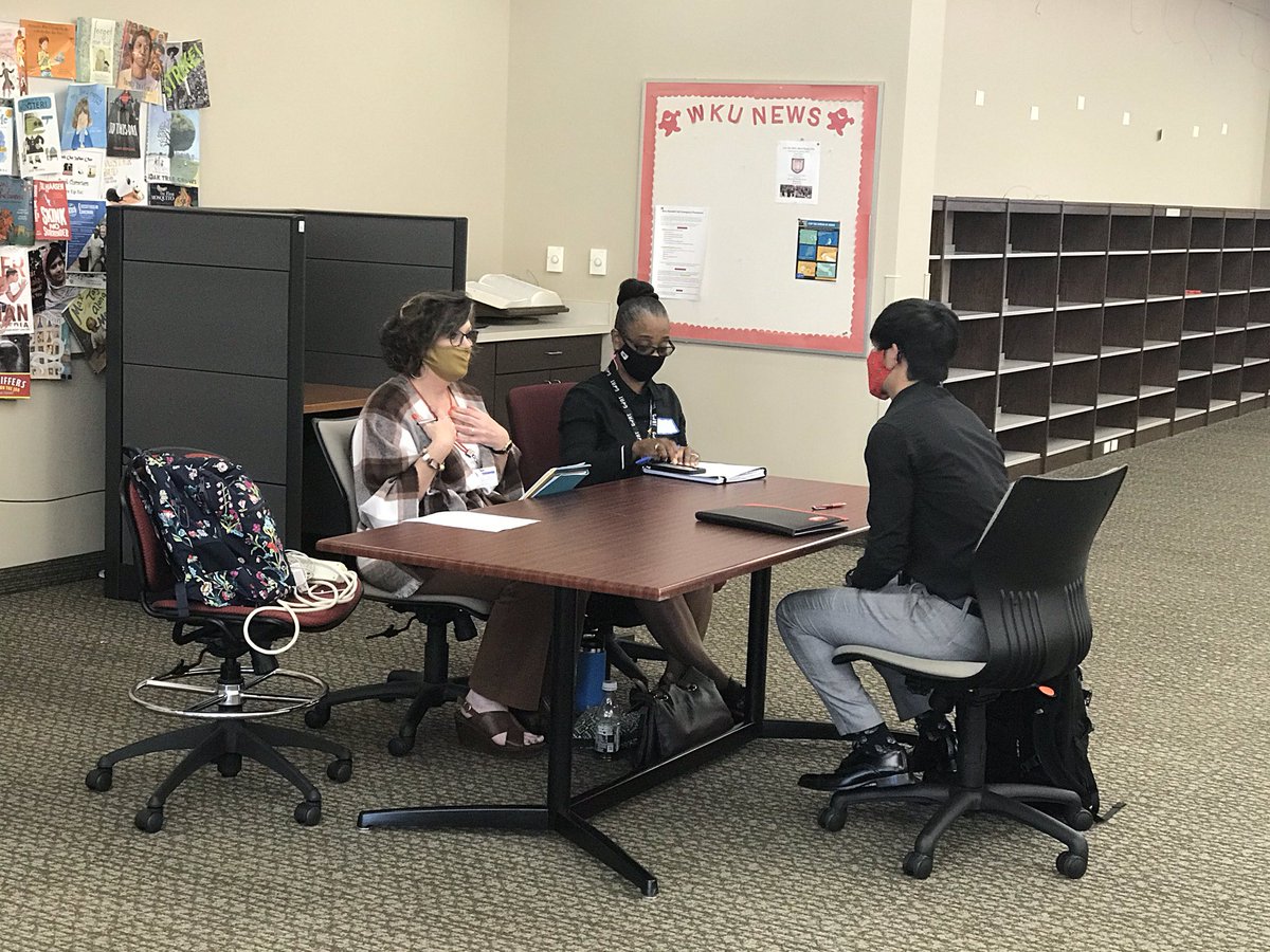 WKUmartin's tweet photo. Our partners in @WarrenCoSchools are interviewing @WKUCEBS Topper Student Teachers today! We are so proud of our teacher candidates & can’t wait to see them leading in their own classrooms soon! #winwinpartnerships @WKUSTE https://t.co/2k0UTdUyiG
