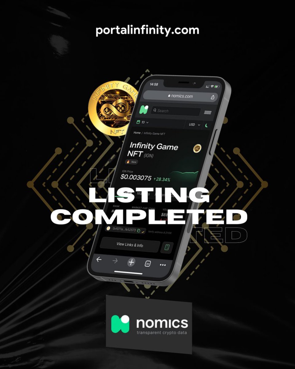 portalinfinity1's tweet photo. Listing Completed - Nomics ๐ณ
-
#infinitymoneytoken #infinitygamenft #IFMv3 #IGN https://t.co/EDx8qxmvQN
