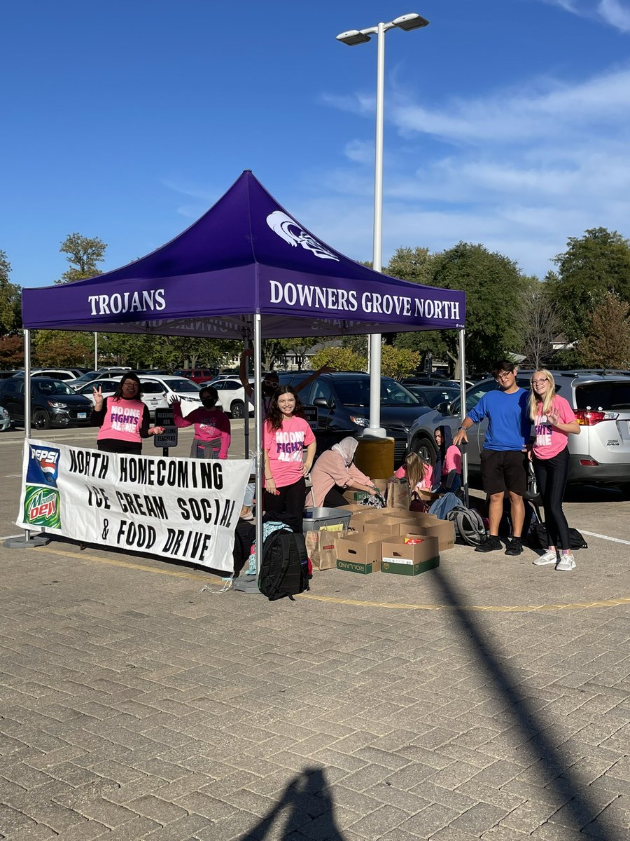Stop by our tent at Main Street for our food drive until 4:30. Bring a canned food item and get a free scoop of ice cream at Every Day’s a Sundae during homecoming week!