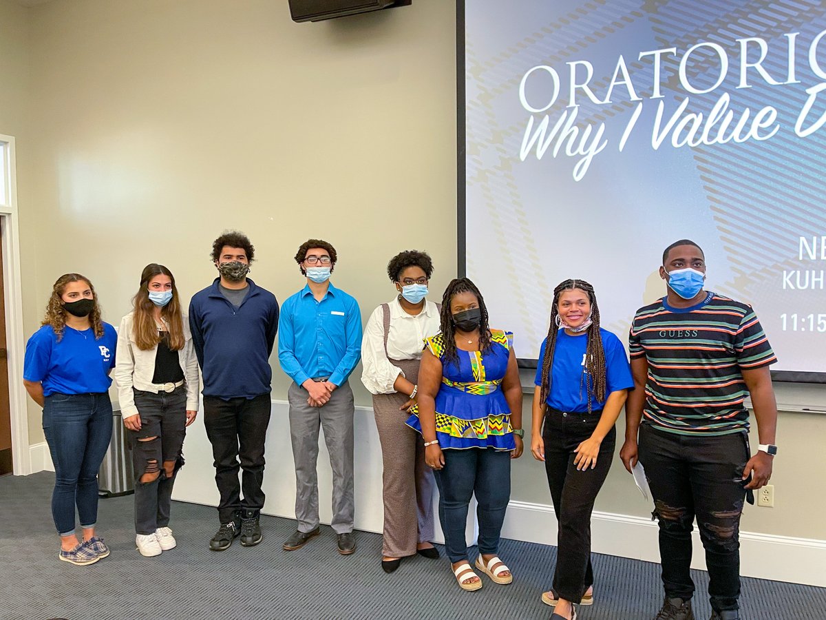 presbycollege's tweet photo. A huge congratulations to all of our Blue Hose who spoke in our Oratorical Contest this morning. They delivered moving and powerful testimonies about what Diversity and Inclusion means to them and why it's so important. 💙 
#PCInaugurationWeek https://t.co/UFekZnfrzy