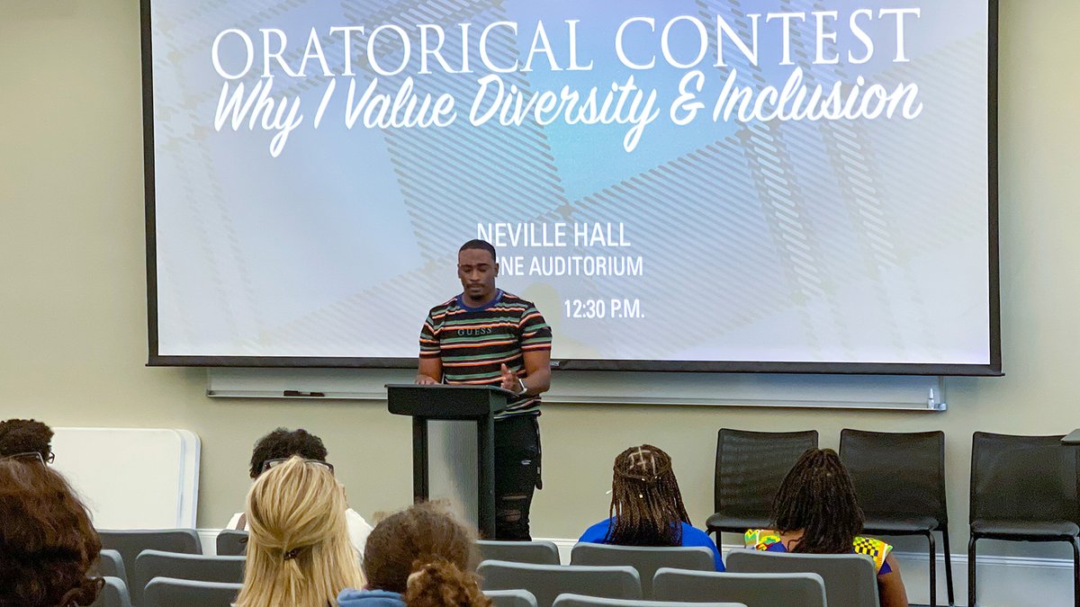 presbycollege's tweet photo. A huge congratulations to all of our Blue Hose who spoke in our Oratorical Contest this morning. They delivered moving and powerful testimonies about what Diversity and Inclusion means to them and why it's so important. 💙 
#PCInaugurationWeek https://t.co/UFekZnfrzy