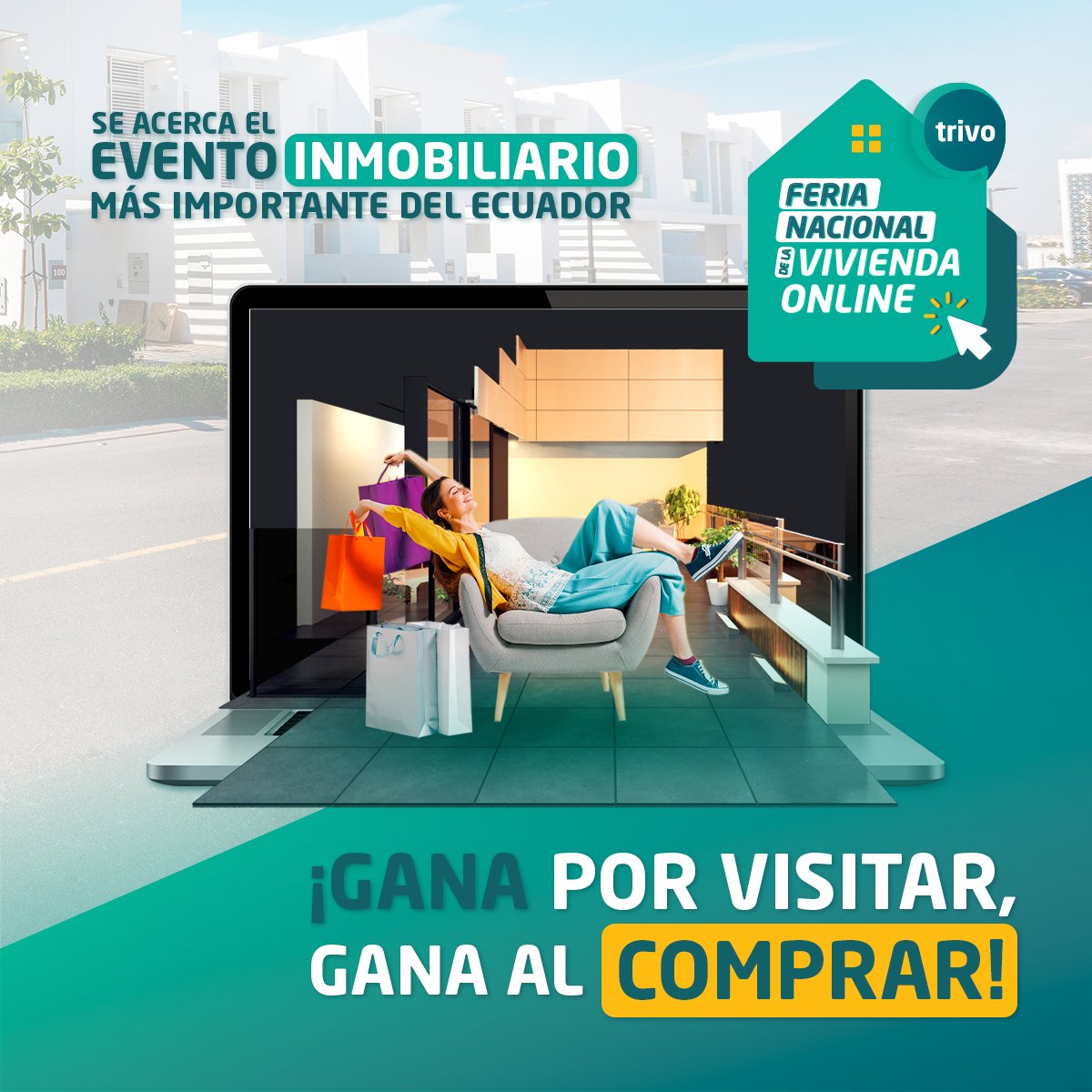 TrivoEC's tweet photo. ¿Te imaginas comprar tu casa y ganarte  televisiones, muebles y mucho más?

Regístrate en la Feria Nacional de la Vivienda Online y participa por grandes premios.

Nos vemos del 21 al 31 de octubre.

Visítanos en: https://t.co/tRJ7DQM5cF 

#tucasadesdecasa https://t.co/VfQcLFD4ni