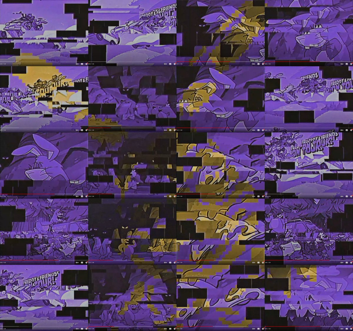 POPGOESdev's tweet photo. FNAF News: Here's my attempt at completing the Glitchtrap puzzle thing in Episode #4 of Freddy &amp; Friends: On Tour: https://t.co/GEAoyQGsQa