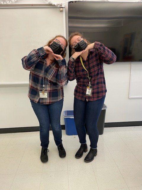 MissDFoley's tweet photo. Spirit week means I get to be the twin of @bollinger_mpms #follinger #boley #mpms @7thGradeMPMS https://t.co/3QtgqQt8La