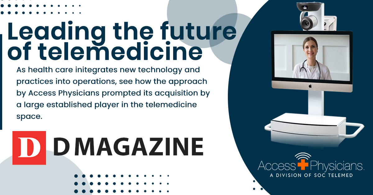 Tapped to Lead: When Chris Gallagher, MD, and his team launched Access Physicians as a white label telemedicine operation for hospitals in 2011, he had his eyes on big players ... then he got acquired by one of them. See the story in D Healthcare accessphysicians.com/thought-leader…